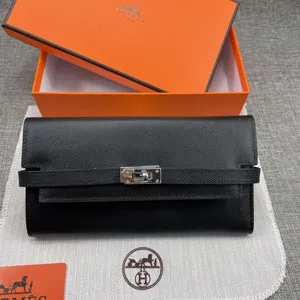 エルメス スーパーコピー ケリーウォレットロング 長財布 牛革 ブラック 085