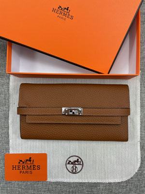 エルメス スーパーコピー ケリーウォレットロング 長財布 牛革 ブラウン 086
