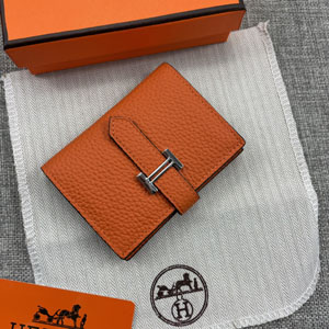 エルメス スーパーコピー ベアン ミニ 財布 オレンジ ライチパターン(H039795CK93)