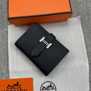エルメス スーパーコピー ベアン ミニ 財布 ブラック ライチパターン(H039796CK89)