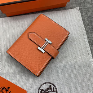 エルメス スーパーコピー ベアン ミニ 財布 オレンジ 牛革 (H039795CK93)