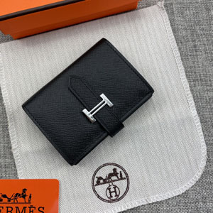 エルメス スーパーコピー ベアン ミニ 財布 ブラック 牛革 (H039796CK89)