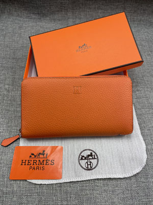 エルメス スーパーコピー クラシック 長財布 牛革 オレンジ 038