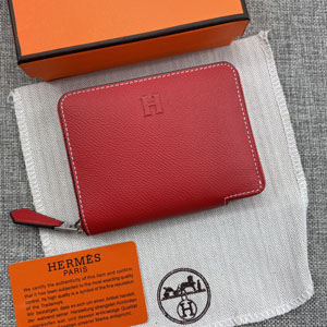 エルメス スーパーコピー クラシック 小銭入れ /短財布 牛革 レッド 051