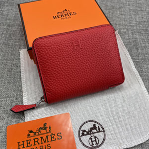 エルメス スーパーコピー クラシック 小銭入れ /短財布 牛革 レッド 060