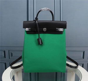 Hermes/エルメス スーパーコピー Rucksack Herbag a dos Zip retourne バックパック グリーン（H077671CKAJ）