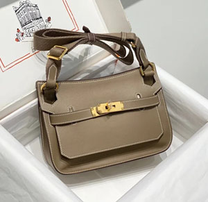 HERMES/エルメス スーパーコピー ジプシエール ミニ ショルダーバッグ グレー x ゴールド（H084047CKAG）