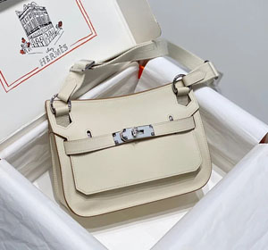 HERMES/エルメス スーパーコピー ジプシエール ミニ ショルダーバッグ ホワイト x ゴールド（H084047CCAB）