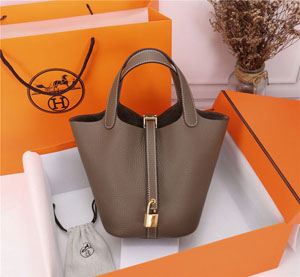 Hermes/エルメス スーパーコピー ピコタンロック 18PM ハンドバッグ エトープ x ゴールド（H056289CK18）