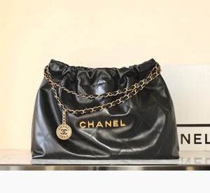 シャネル スーパーコピー 22bag ショッピングバッグ ブラック ハンドバッグ（AS4486 B08037 94305）