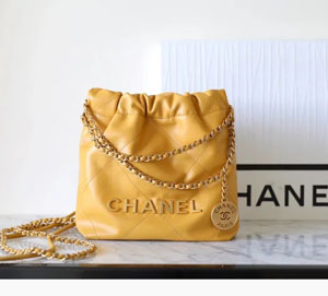 シャネル スーパーコピー Chanel 23A 22bag  マスタードカーフスキンミニトートバッグ （AS3980）