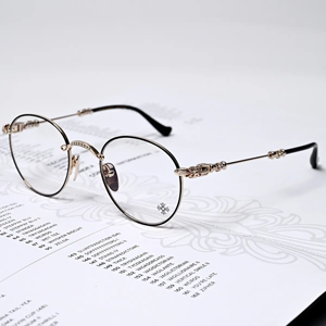 Chrome Hearts  クロムハーツ スーパーコピー BUBBA-A SS-P ラウンド ブラック メガネフレーム