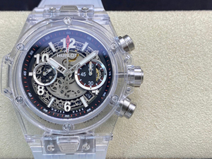 【HB工場出品】ウブロ スーパーコピー ウブロ HUBLOT ビッグバン 透明な時計 441.JX.4802.RT 44MM