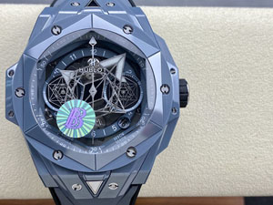 【BBF工場出品】ウブロ スーパーコピー HUBLOT ビッグ?バン ウニコ サンブルーII セラミック クロノグラフ グレー 418.FX.8007.RX.MXM21