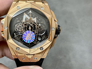 【BBF工場出品】ウブロ スーパーコピー HUBLOT ビッグ?バン ウニコ サンブルーII キングゴールド世界限定100本 418.OX.1108.RX.MXM19