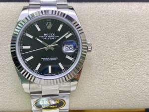 【CLEAN工場出品】ロレックス スーパーコピー デイトジャスト 41 126334-0017ブラック オイスターブレス ムーブメント3235