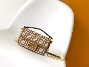 【FENDI】フェンディ スーパーコピー バゲット ミニ ベージュFFジャカードファブリック バッグ 8BS017AOVFF1PIQ