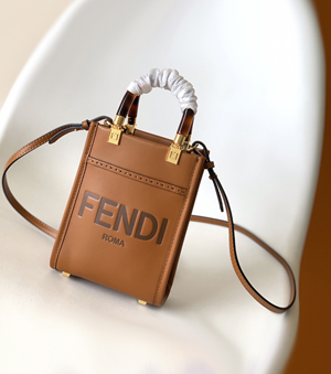 【FENDI】フェンディ スーパーコピー サンシャイン ショッパー ブラウン ミニバッグ 8BS051ABVLF0PWZ