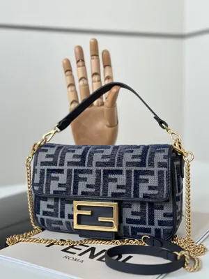 【FENDI】フェンディ スーパーコピー バゲット ミニ ダークブルーFFシェニール バッグ 8BS017ASU0F1PQK