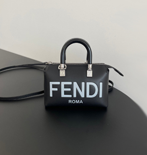 【FENDI】フェンディ スーパーコピー バイ ザ ウェイ ミニ ブラックレザー ボストン バッグ 8BS067 ABVL F1L2Z