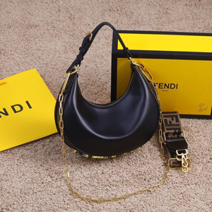 【FENDI】フェンディ スーパーコピー フェンディグラフィ スモール ブラックレザー バッグ 8BR798A5DYF1HEJ