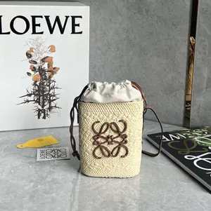 【LOEWE】 ロエベ スーパーコピー スクエアポケット（イラカヤシ＆カーフ）ナチュラル/タン C630G35X05