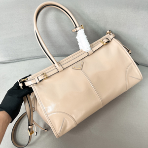 【PRADA】プラダ スーパーコピー ラージ レザー ハンドバッグ トラバーチン（1BA433_2CYR_F03MV_V_MOO）
