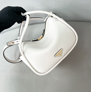 【PRADA】プラダ スーパーコピー プラダ ダーリン ソフトグレインレザー ハンドバッグ ホワイト（1BA451_2CYS_F0PG7_V_OVO）