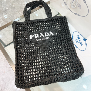 【PRADA】プラダ スーパーコピー クロシェ トートバッグ ブラック（1BG393_2A2T_F0002_V_OOO）