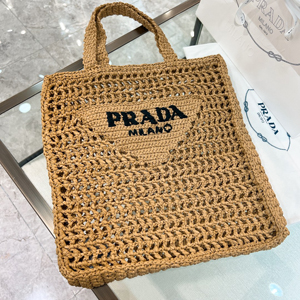 【PRADA】プラダ スーパーコピー クロシェ トートバッグ ナチュラル（1BG393_2A2T_F0018_V_OOO）
