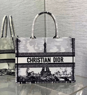 ディオール スーパーコピー Dior Book Tote バッグ ミディアム Paris エンブロイダリー （M1296ZEGG_M933）