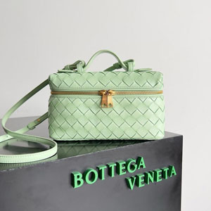 代金引換 BOTTEGA VENETA ボッテガ?ヴェネタ バン バン ウーブン コスメティックバッグ フレッシュミント（789109V3IV11861）