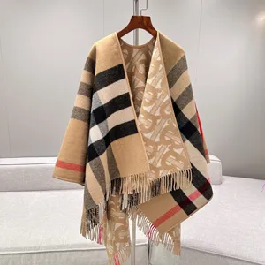 バーバリー スーパーコピー モノグラム ウールカシミア リバーシブル ケープ アーカイブベージュ（80422191）