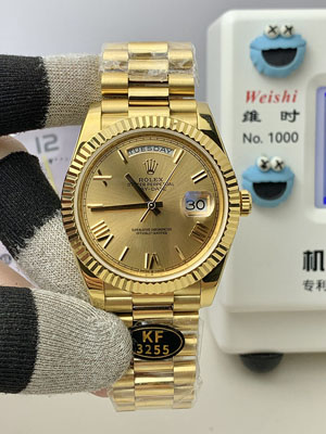 KF工場 ロレックス デイデイト 228238 シャンパン ローマ cal.3255/cal.2836 ムーブメント 195g/215g 1:1精度