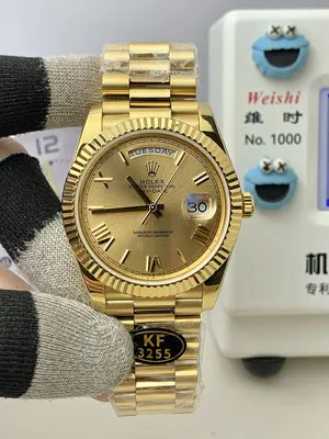 KF工場 ロレックス デイデイト 228238 シャンパン ローマ cal.3255/cal.2836 ムーブメント 195g/215g 1:1精度