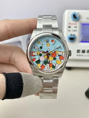 VS工場 ロレックス オイスターパーペチュアル 41 124300 ターコイズブルーセレブレーション モチーフ Cal.3230ムーブメント 1:1精度