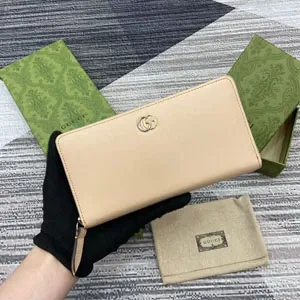GUCCI グッチ ダブルG ジップアラウンドウォレット ライトベージュ（790057）