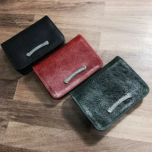 クロムハーツ) SCROLL LOGO CARD CASE/カードケース レザーカードケース  CHK002#  CH068