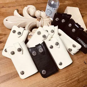 クロムハーツ クロスボタン レザーキーケース キーフック付き CHY003 002 001#  CH058