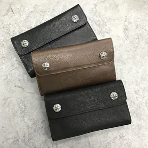 クロムハーツ 三つ折り財布 輸入イタリア牛革 GOAT山羊革 925銀 最高級の品質 多色 CHQ002#  CH004