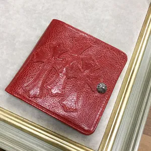 クロムハーツ キャッシングイン セメタリークロス ウォレット 二つ折り 札入れ 財布 コンパクトウォレット レザー CHQ020#  CH025
