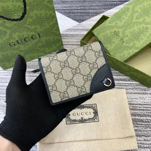 GUCCI グッチ GGエンブレム ミニ ウォレット ベージュ＆ブラック 820692