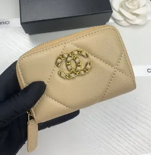 【CHANEL】シャネル ジップ小銭入れ アプリコット（AP0949）