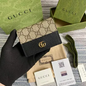 GUCCI グッチ ダブルG ミニウォレット ブラック＆エボニー ?658610