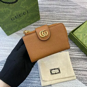 GUCCI 新作 グッチ ダブルG ミディアム ウォレット ブラウン 739498