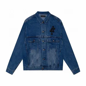 Chrome Hearts Cross Black Patch Blue Denim Jacket クロムハーツ クロス ブラック パッチ ブルー デニムジャケット（Chrome Hearts 14）