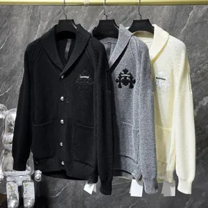 Chrome Hearts Cemetery Cross Cardigan クロムハーツセメタリー クロス カーディガン ブラックとグレーとベージュ（Chrome Hearts 40）