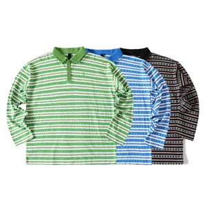 Chrome Hearts Y Not Stripe L/S Polo Shirts クロムハーツ ワイ ノット ストライプ 長袖 ポロシャツ 3色（Chrome Hearts 87）