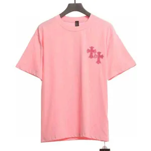 Chrome Hearts Silver925 Cross HorceShoe Tee クロムハーツ クロス ホースシュー Tシャツ ピンク（Chrome Hearts 133）