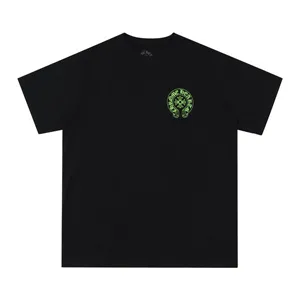 Chrome Hearts Green Horse Shoe Cross Tee クロムハーツ グリーン ホースシュー クロス Tシャツ ブラック（Chrome Hearts 111）